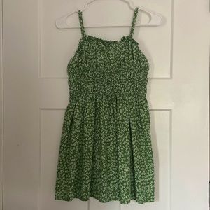 Wild Fabel Mini Green Floral Dres with White and Black Flowers.